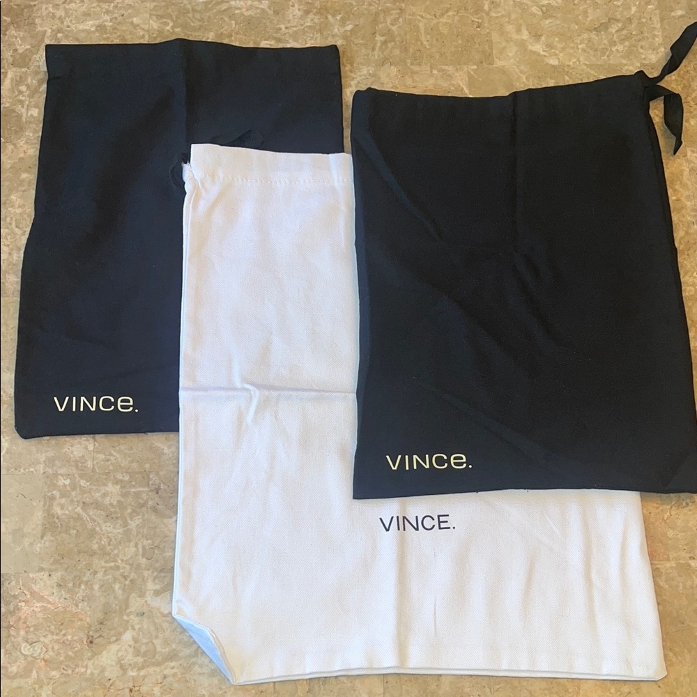 Vince Black and White Dust Bag Collection Set of 3